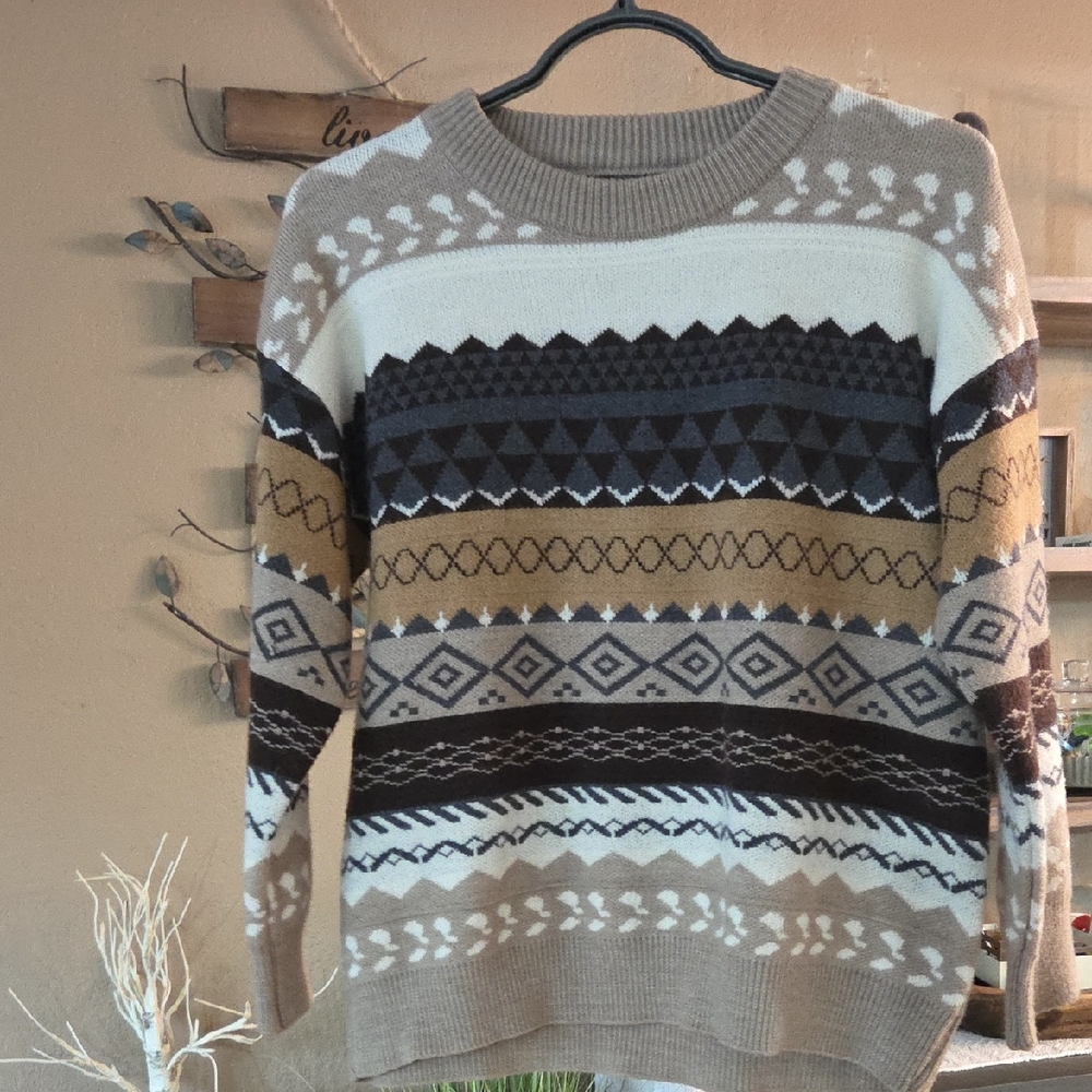 🔥🔥2 For $5 Clearance Patterned Sweater - Beige, Brown, & Black🔥🔥
